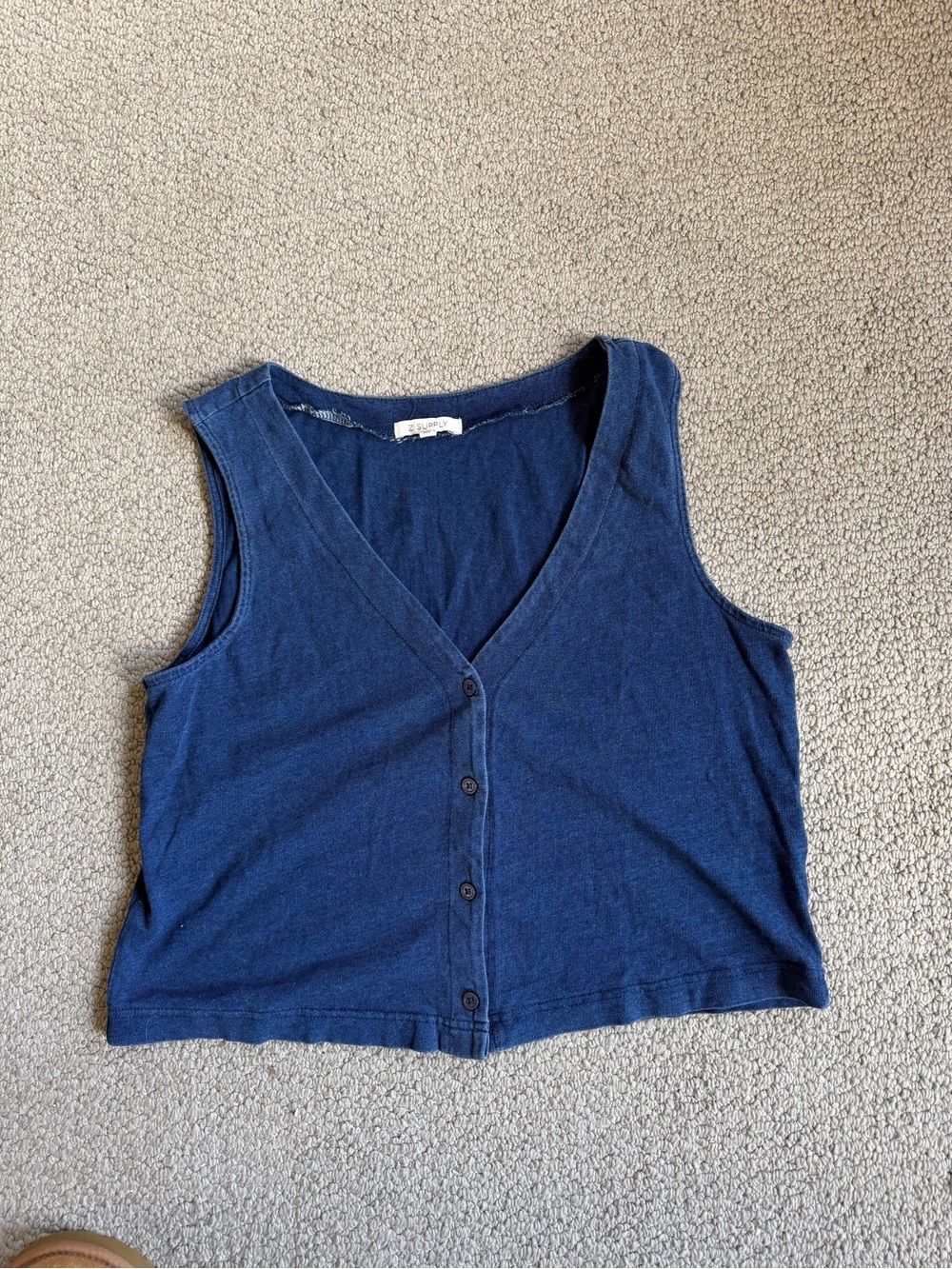 Z Supply Navy Blue Button-Front Tank